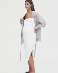 Luxury Maternity Maxi Skirt (White) 7