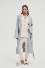 Maternity Waffle Robe (Dusty Blue) 9