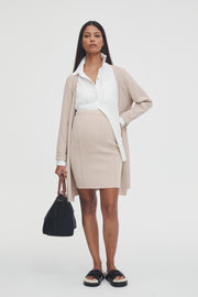 Maternity Work Skirt (Oat) 2