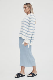 Luxury Breastfeeding Friendly Dress (Sky) 2