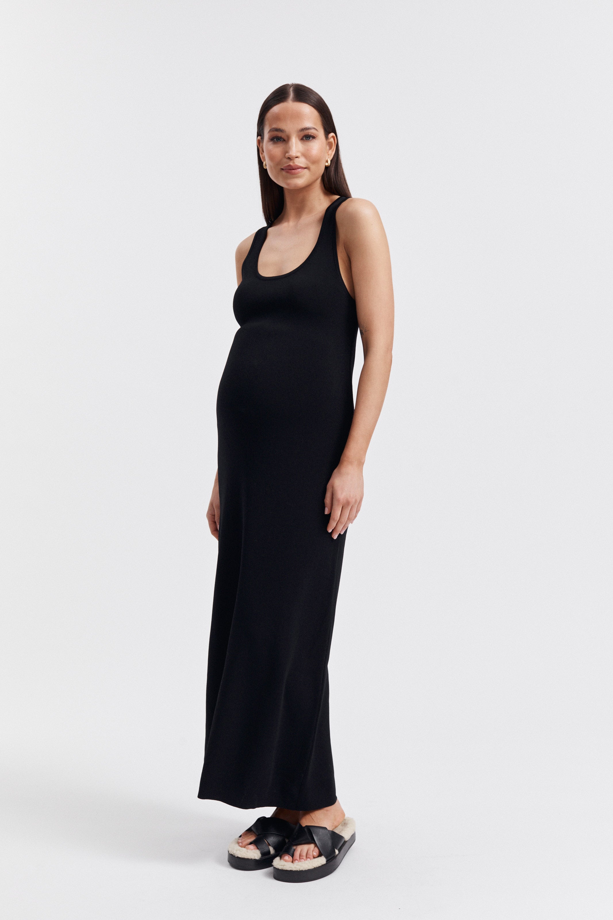 Stylish Black Maternity Dress 1