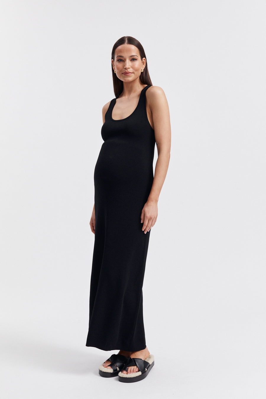 Stylish Black Maternity Dress 1