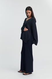 Stylish Breastfeeding Friendly V Neck Jumper (Navy) 6