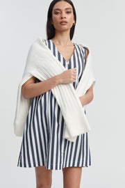 Stylish Cotton Summer Maternity Dress (Block Stripe) 3