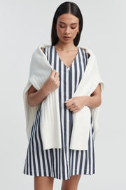 Stylish Cotton Summer Maternity Dress (Block Stripe) 5