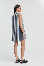 Stylish Cotton Summer Maternity Dress (Block Stripe) 6