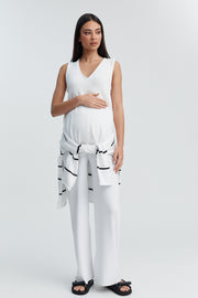 Stylish Maternity Cotton Knit Tank (Off White) 7