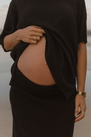 Stylish Maternity Cotton Knit Tee (Black) 3