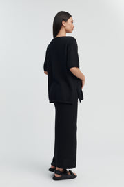 Stylish Maternity Cotton Knit Tee (Black) 9