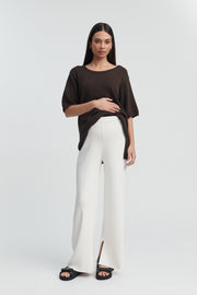Stylish Maternity Cotton Knit Tee (Chocolate) 2