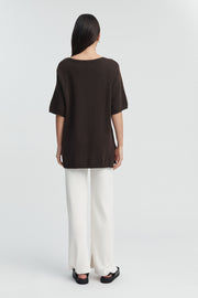 Stylish Maternity Cotton Knit Tee (Chocolate) 9