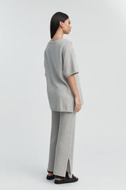 Stylish Maternity Cotton Knit Tee (Grey Marle) 3