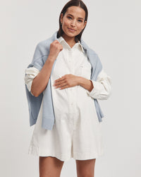 Stylish Maternity Denim Romper (White) 6