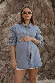 Stylish Maternity Denim Shirt/Jacket 12