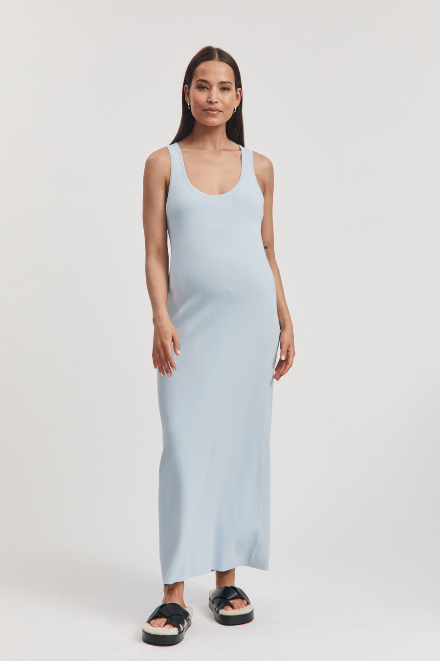 Stylish Maternity Dress (Ice Blue) 1