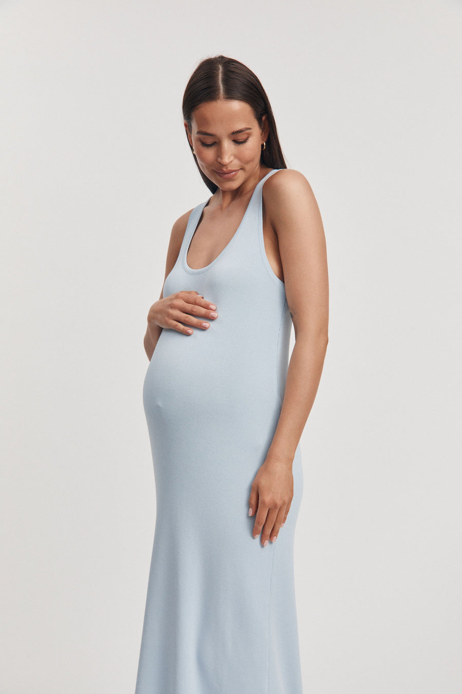 Stylish Maternity Dress (Ice Blue) 3