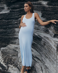 Stylish Maternity Dress (Ice Blue) 4