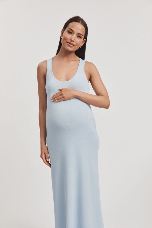 Stylish Maternity Dress (Ice Blue) 6