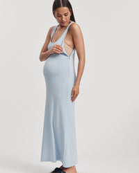 Stylish Maternity Dress (Ice Blue) 7