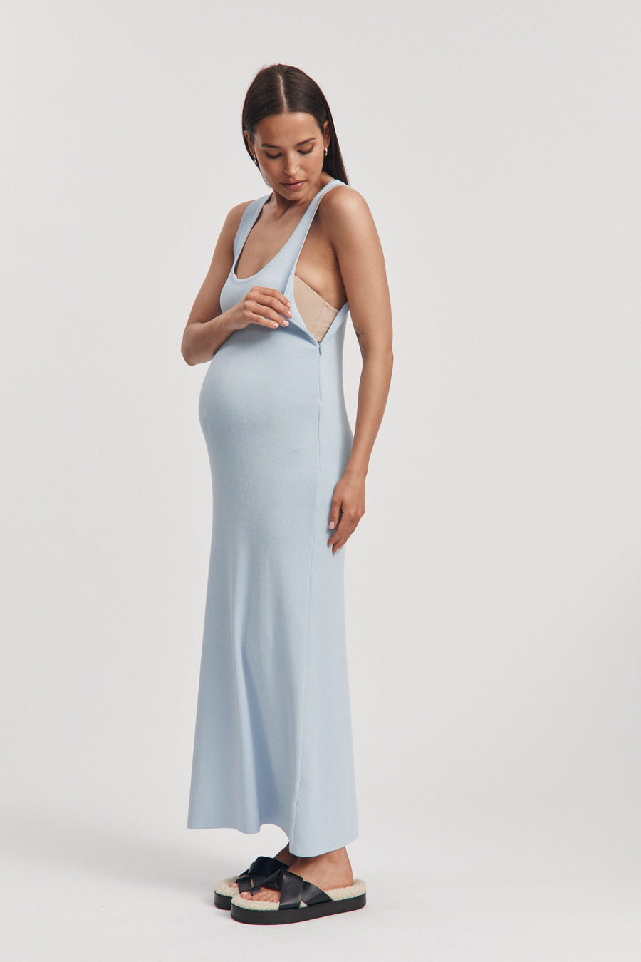 Stylish Maternity Dress (Ice Blue) 7