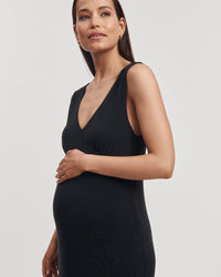 Stylish Maternity Event Dress (Black) 2