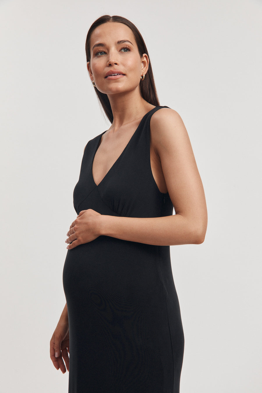 Stylish Maternity Event Dress (Black) 2