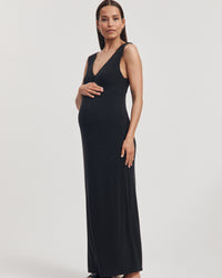 Stylish Maternity Event Dress (Black) 3