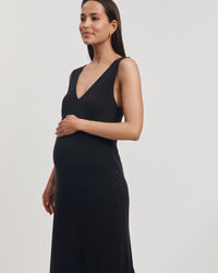 Stylish Maternity Event Dress (Black) 4