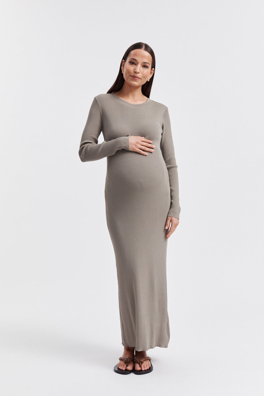 Stylish Maternity Event Dress (Sage) 1