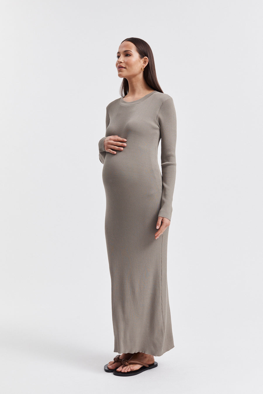 Stylish Maternity Event Dress (Sage) 3