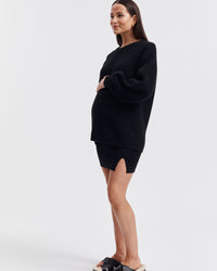 Stylish Maternity Knit Jumper (Black) 10