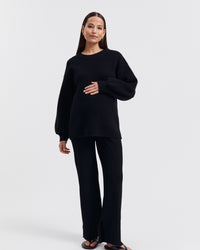 Stylish Maternity Knit Jumper (Black) 1