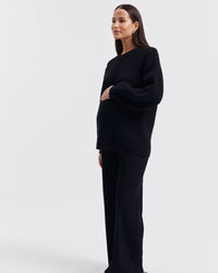 Stylish Maternity Knit Jumper (Black) 3