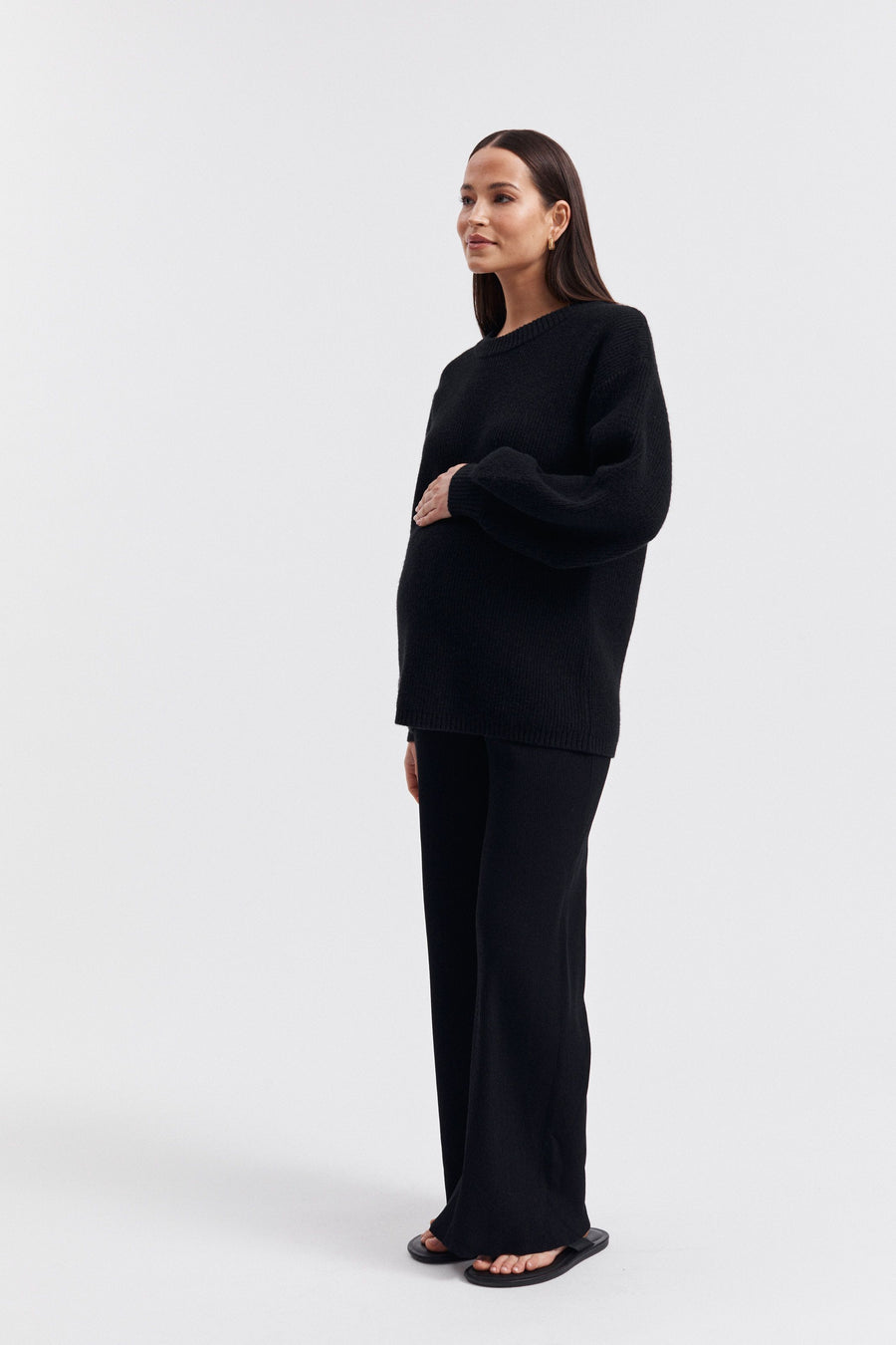 Stylish Maternity Knit Jumper (Black) 3