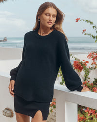 Stylish Maternity Knit Jumper (Black) 5