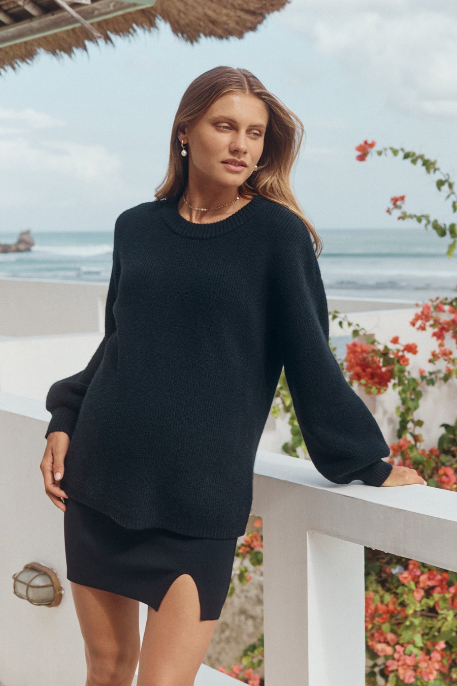 Stylish Maternity Knit Jumper (Black) 5