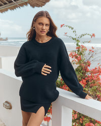 Stylish Maternity Knit Jumper (Black) 8