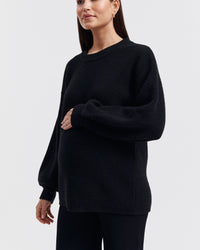 Stylish Maternity Knit Jumper (Black) 9