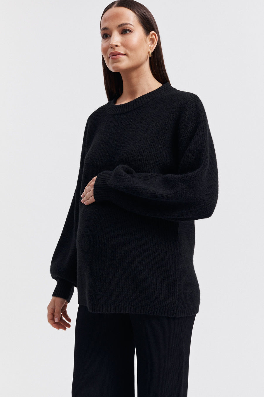 Stylish Maternity Knit Jumper (Black) 9