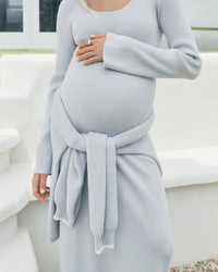 Stylish Maternity Knit Jumper (Misty Blue) 2