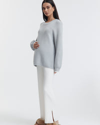 Stylish Maternity Knit Jumper (Misty Blue) 3