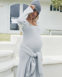 Stylish Maternity Knit Jumper (Misty Blue) 4