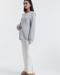 Stylish Maternity Knit Jumper (Misty Blue) 6