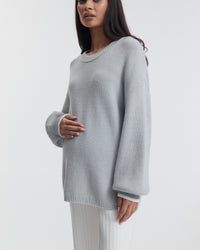 Stylish Maternity Knit Jumper (Misty Blue) 7