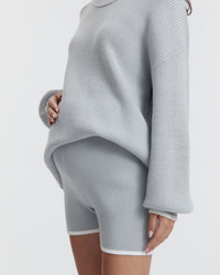 Stylish Maternity Knit Jumper (Misty Blue) 9