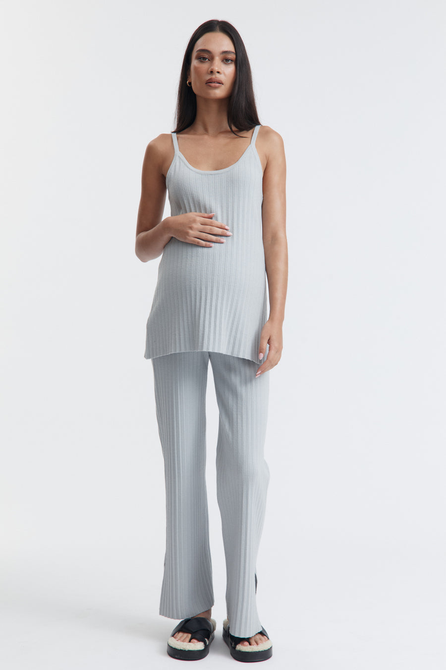 Stylish Maternity Knit Pant (Misty Blue)  7