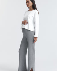 Stylish Maternity Knit Pants (Grey) 3