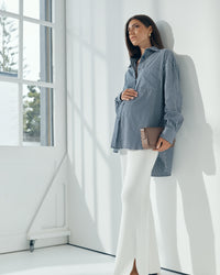 Stylish Maternity Knit Pants (Ivory) 5