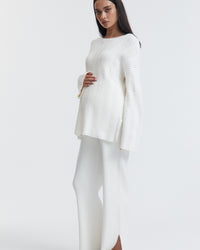 Stylish Maternity Knit Pants (Ivory) 6