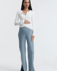 Stylish Maternity Knit Pants (Pacific Blue) 3